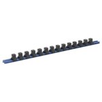 Sealey Premier Aluminium Socket Retaining Rail with 14 Clips 1/2"Sq Drive