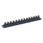 Sealey Premier Aluminium Socket Retaining Rail with 14 Clips 1/4"Sq Drive