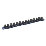 Sealey Premier Aluminium Socket Retaining Rail with 14 Clips 3/8"Sq Drive