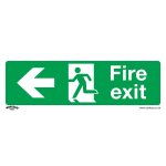 Sealey Worksafe® Fire Exit (Left) Safety Sign, Self-Adhesive Vinyl - Pack of 10