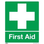 Sealey Worksafe® First Aid Safety Sign, Rigid Plastic - Pack of 10
