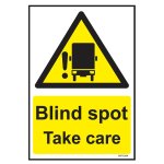Blind Spot Take Care Sign - Landscape Self Adhesive 297mm x 210mm BSTC1SA