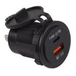 0-601-20 18W Dual USB Type-A and Type-C Ports Power Socket - 3A, 12/24V