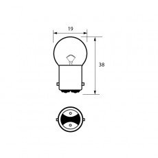 Durite - Bulb 12V 5W BA15D Pk1 - 7-002-09