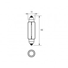 Durite - Bulb 24V 15W FESTOON 15x43mm Pk1 - 7-002-76