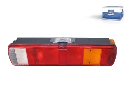 DT Spare Parts - Tail lamp, left, with license plate lamp, 24 V, P21W, L: 510 mm, H: 136 mm, R5W - 2.24401