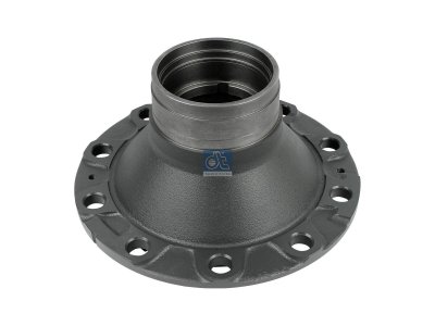 DT Spare Parts - Wheel hub, without bearings, d1: 112.7 mm, d2: 130 mm, D: 383 mm, 10 bores, b: 27.2 mm, H: 185 mm - 2.65221