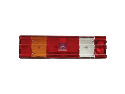 DT Spare Parts - Tail lamp, left, with license plate lamp, 24 V, P21W, L: 525 mm, H: 139 mm, R10W - 4.62372