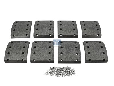 DT Spare Parts - Drum brake lining kit, axle kit, W: 175 mm, S: 18.5 mm - 6.95001