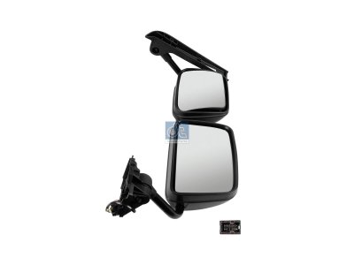 DT Spare Parts - Main mirror, complete, right, heated, electrical, black, 24 V, r: 300 mm, R: 1200 mm, L: 880 mm, W: 340 mm, S: 155 mm - 6.75023