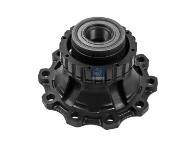 DT Spare Parts - Wheel hub, with bearing, without ABS ring, d1: 125 mm, d2: 125 mm, D: 383 mm, 10 bores, b: 25 mm, H: 165.5 mm - 2.65243