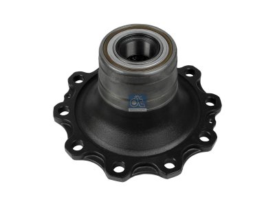 DT Spare Parts - Wheel hub, with bearing, d1: 125 mm, d2: 125 mm, D: 384 mm, 10 bores, b: 25 mm, H: 164.5 mm - 6.54011
