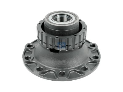 DT Spare Parts - Wheel hub, with bearing, d1: 125 mm, d2: 125 mm, D: 383 mm, 10 bores, b: 27.2 mm, P: 335 mm, H: 165.5 mm - 2.65244