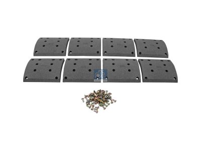 DT Spare Parts - Drum brake lining kit, axle kit, W: 220 mm, S: 17 mm - 4.91137