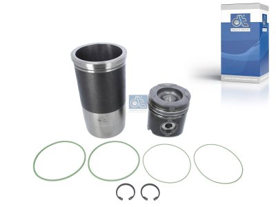 DT Spare Parts - Piston with liner, D: 128 mm - 3.90026
