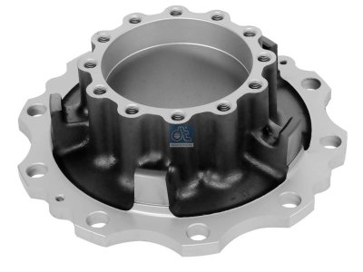 DT Spare Parts - Wheel hub, without bearings, d1: 160 mm, d2: 160 mm, D: 370 mm, 10 bores, b: 22 mm, H: 153 mm - 7.32004