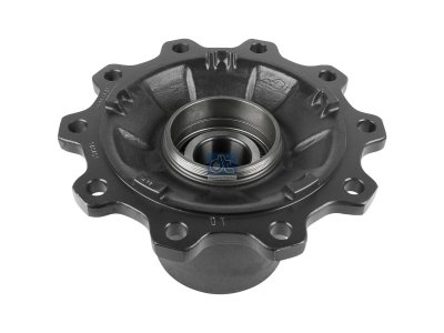 DT Spare Parts - Wheel hub, with bearing, d1: 120 mm, d2: 150 mm, D: 380 mm, 10 bores, b: 22 mm, P: 335 mm, M136 x 2,5, H: 224 mm - 10.10425