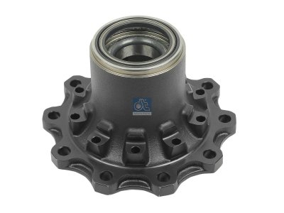 DT Spare Parts - Wheel hub, with bearing, d1: 140 mm, d2: 152 mm, D: 376 mm, 10 bores, b: 23.1 mm, P: 335 mm, H: 212 mm - 10.20405