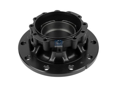 DT Spare Parts - Wheel hub, without bearings, d1: 148 mm, d2: 148 mm, D: 383.5 mm, 10 bores, b: 25 mm, H: 197.5 mm - 6.54016