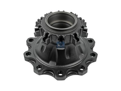 DT Spare Parts - Wheel hub, without bearings, d1: 119.7 mm, d2: 124.7 mm, D: 383 mm, 10 bores, b: 25 mm, P: 335 mm, H: 134 mm - 5.20169