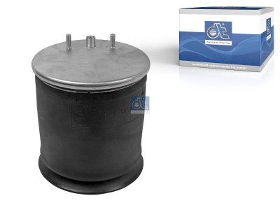 DT Spare Parts - Air spring, with plastic piston, D1: 258 mm, D2: 258 mm, Dmax: 286 mm, M12 x 1,75, M16 x 1,5, Lmax: 475 mm - 6.13041