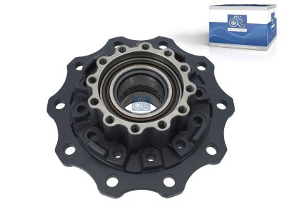 DT Spare Parts - Wheel hub, with bearing, d1: 160 mm, d2: 160 mm, D: 380 mm, 10 bores, b: 22 mm, H: 153 mm - 7.32019