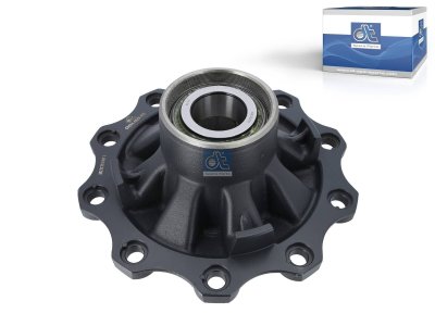 DT Spare Parts - Wheel hub, with bearing, d1: 120 mm, d2: 150 mm, D: 380 mm, 10 bores, b: 22 mm, P: 335 mm, M125 x 2, H: 205 mm - 10.10433