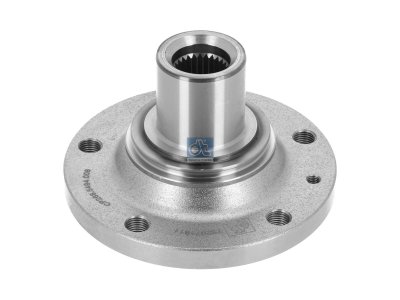 DT Spare Parts - Wheel hub, without bearings, d1: 29.3 mm, d2: 76.5 mm, D: 154 mm, D2: 49 mm, 5 bores, M14 x 1,5, H: 105 mm - 6.54008
