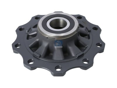 DT Spare Parts - Wheel hub, with bearing, d1: 120 mm, d2: 147 mm, D: 380 mm, 10 bores, b: 22 mm, H: 145.5 mm - 10.30431