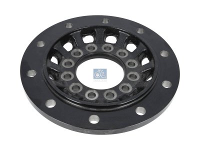 DT Spare Parts - Flange, wheel hub, D: 386 mm, 10 bores, b1: 22 mm, b2: 18 mm, P: 335 mm, H: 69 mm - 10.30437