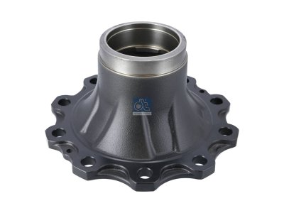 DT Spare Parts - Wheel hub, without bearings, for drum brake, d1: 130 mm, d2: 130 mm, D: 383.8 mm, 10 bores, b: 25 mm, H: 161 mm - 2.65248