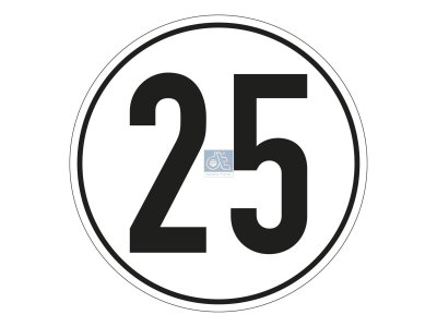 DT Spare Parts - Speed sign, self-adhesive, D: 200 mm, 25 km/h - 9.69432