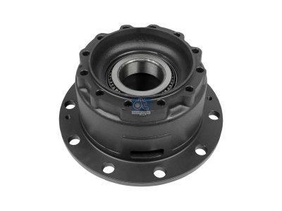 DT Spare Parts - Wheel hub, with bearing, d1: 150 mm, d2: 160 mm, D: 376.5 mm, 10 bores, b: 25 mm, P: 335 mm, H: 235 mm - 6.54010