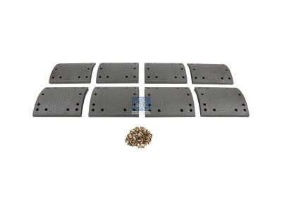 DT Spare Parts - Drum brake lining kit, axle kit, W: 220 mm, S: 18.5 mm - 10.23000