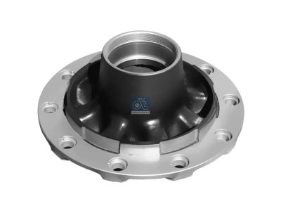 DT Spare Parts - Wheel hub, without bearings, d1: 120 mm, d2: 150 mm, D: 380 mm, 10 bores, b: 22 mm, P: 335 mm, M125 x 2, H: 205 mm - 10.10410