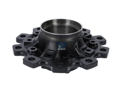 DT Spare Parts - Wheel hub, without bearings, d1: 140 mm, d2: 140 mm, D: 377 mm, 10 bores, b: 23.5 mm, H: 158 mm - 10.20410
