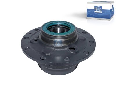 DT Spare Parts - Wheel hub, with bearing, d1: 160 mm, d2: 140 mm, D: 376 mm, 10 bores, b: 25 mm, H: 216 mm - 6.54150