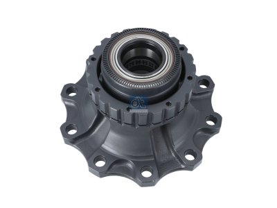 DT Spare Parts - Wheel hub, with bearing, for disc brake, d1: 130 mm, d2: 130 mm, D: 383.5 mm, 10 bores, b: 25 mm, H: 161 mm - 2.65320