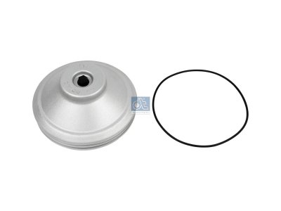 DT Spare Parts - Hub cover, complete with o-ring, standard, d: 123 mm, D: 139 mm, M12 x 1,75, H: 61 mm - 1.17087
