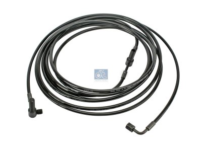 DT Spare Parts - Hose line, cabin tilt, D: 8.5 mm, M12 x 1,5, M12 x 1,5, L: 6490 mm, L1: 6439 mm, 362 bar - 1.28153