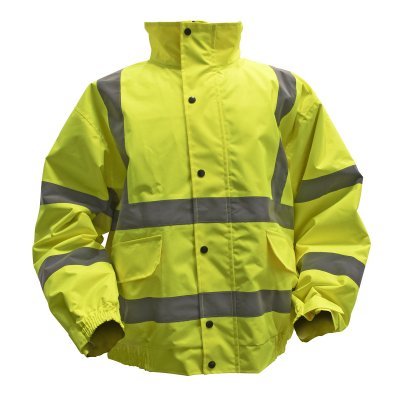 Sealey Worksafe Hi-Vis Yellow Jacket with Quilted Lining, Elasticated Waist & Cuffs - X-Large