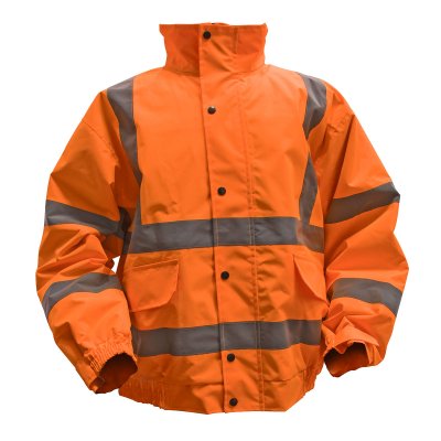 Sealey Worksafe Hi-Vis Orange Jacket with Quilted Lining, Elasticated Waist & Cuffs - X-Large