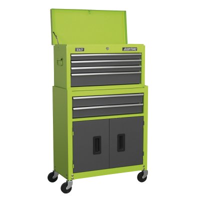 Sealey American PRO Topchest & Rollcab Combination 6 Drawer - Green/Grey