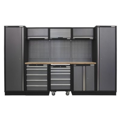 Sealey Superline PRO Storage System with Wood Worktop 3.24m