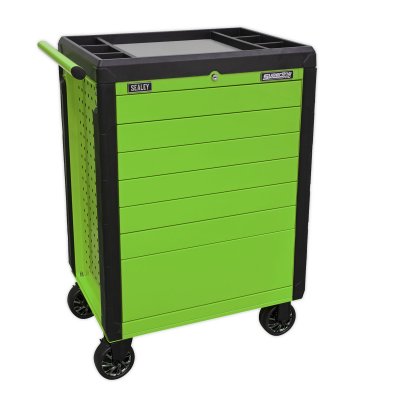 Sealey Superline PRO Push-To-Open Rollcab 7 Drawer - Green