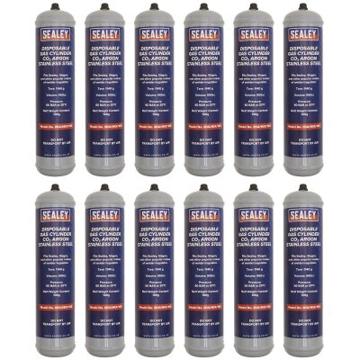 Sealey Disposable Carbon Dioxide/Argon Gas Cylinder 100g - Box of 12