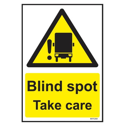 Blind Spot Take Care Sign - Landscape Self Adhesive 297mm x 210mm BSTC1SA