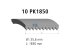 DT Spare Parts - Multiribbed belt, 10 PK, L: 1850 mm, W: 35.6 mm, 10PK1850 - 4.80698