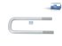 DT Spare Parts - U-bolt, surface: geomet, r: 15 mm, R: 119 mm, M22 x 2,5, LTh: 70 mm, L: 270 mm, w: 93 mm - 1.25367 - 2 Pack