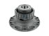DT Spare Parts - Wheel hub, with bearing, d1: 125 mm, d2: 125 mm, D: 383 mm, 10 bores, b: 27.2 mm, P: 335 mm, H: 165.5 mm - 2.65244